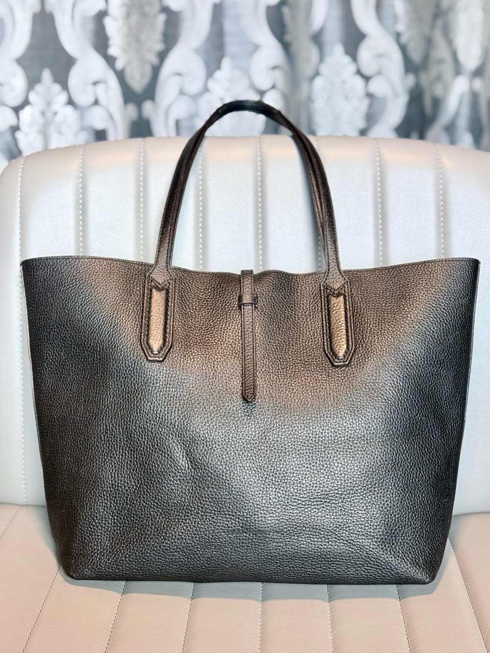 Aimee Kestenberg Black Pebbled Leather Tote